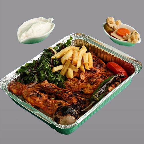 نصف دجاج على الفحم