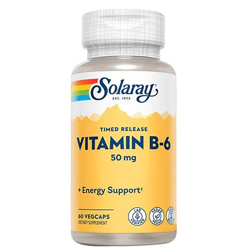 سولاراي فيتامين ب6 لدعم عملية الايض الصحي للطاقة 50مجم 60كبسولة نباتية