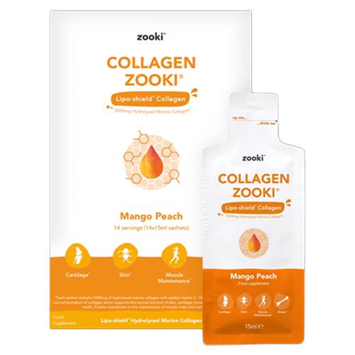 زوكي كولاجين زوكي 5000مجم مكمل غذائي للجمال والصحة بالمانجو والخوخ 15مل 14حصة