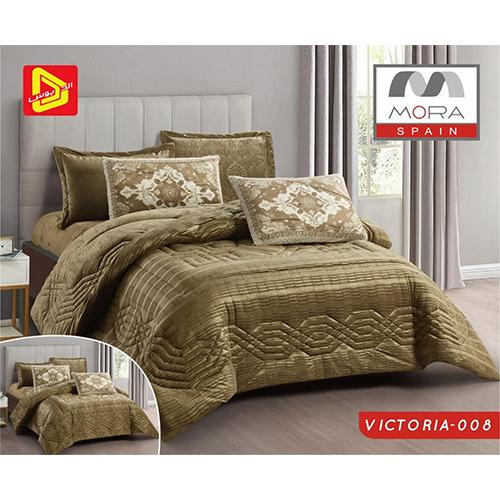 مورا فيكتوريا رقم.008 لحاف مخمل شتوي نفرين 240x260سم 6قطع كوفي موديل رقم.J-1105