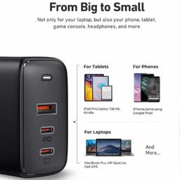 اوكي شاحن حائط 3 منافذ 90واط PD بتقنية GaN باور تاتش موديل رقم.PA-B6S