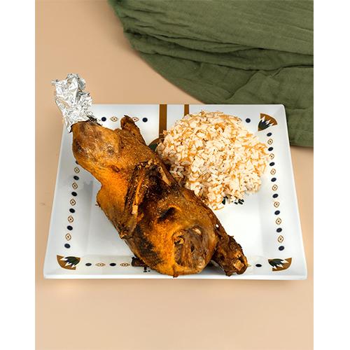 نصف بط محمر مع عيش