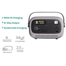 اوكي باورستوديو300 82500ملي امبير 220 و240فولت 4منافذ USB ومنفذ Type C بقدره 100واط ومقبس ثلاثي