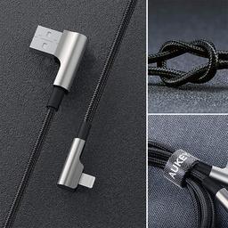 اوكي للالعاب كابل USB الى لايتنينيج MFi بزاوية قائمة 1.2م اسود