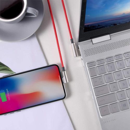 اوكي للالعاب كابل USB الى لايتنينيج MFi بزاوية قائمة 1.2م اسود
