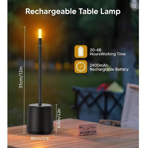 سكاي مصباح طاولة بار مع مستشعر لمسي قابل لاعادة الشحن اسود