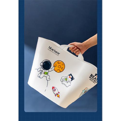 سكاي كي سلة تخزين الملابس المتسخة كبيرة مربعة ابيض