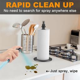 سكاي كي حامل مناشف ورقية 2في1 مع مركز بخاخ مع ذراع شد وقاعدة مرجحة غير قابلة للانزلاق اسود