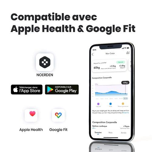 نوردن بيمي ميزان سمارت للجسم مزود باتصال بلوتوث ابيض