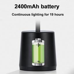 سكاي مصباح طاولة بار مع مستشعر لمسي قابل لاعادة الشحن اسود