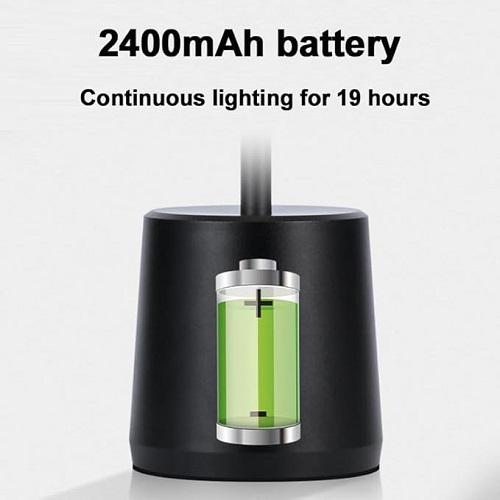 سكاي مصباح طاولة بار مع مستشعر لمسي قابل لاعادة الشحن اسود