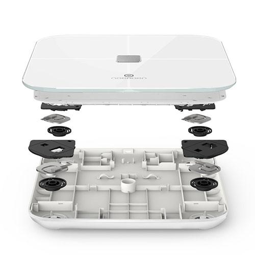 نوردن سينسوري ميزان سمارت للجسم لتتبع معدل ضربات القلب وتحليل تكوين الجسم ابيض 10مقاييس حيوية مفصلة