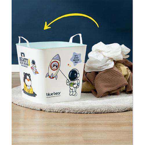 سكاي كي سلة تخزين الملابس المتسخة كبيرة مربعة ابيض