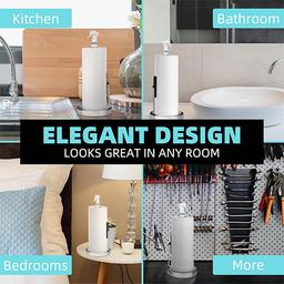 سكاي كي حامل مناشف ورقية 2في1 مع مركز بخاخ مع ذراع شد وقاعدة مرجحة غير قابلة للانزلاق ستاليس ستيل