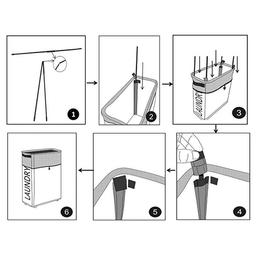 سكاي كي سلة غسيل ذات شبكتين بسعة كبيرة وقابلة للطي اسود