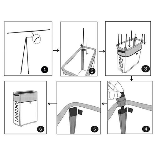 سكاي كي سلة غسيل ذات شبكتين بسعة كبيرة وقابلة للطي اسود
