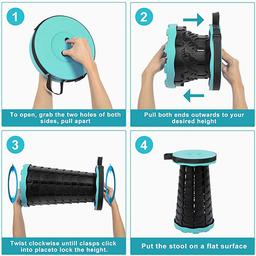 سكاي كي كرسي تلسكوبي قابل للطي محمول بارتفاع قابل للتعديل اخضر