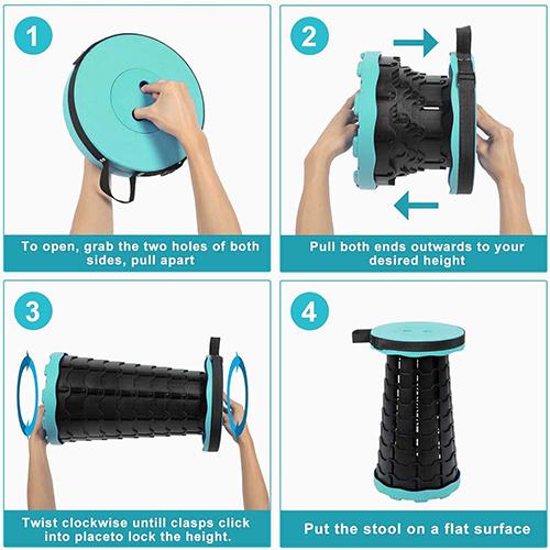 سكاي كي كرسي تلسكوبي قابل للطي محمول بارتفاع قابل للتعديل اخضر