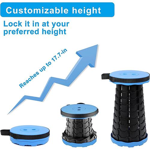 سكاي كي كرسي تلسكوبي قابل للطي محمول بارتفاع قابل للتعديل ازرق