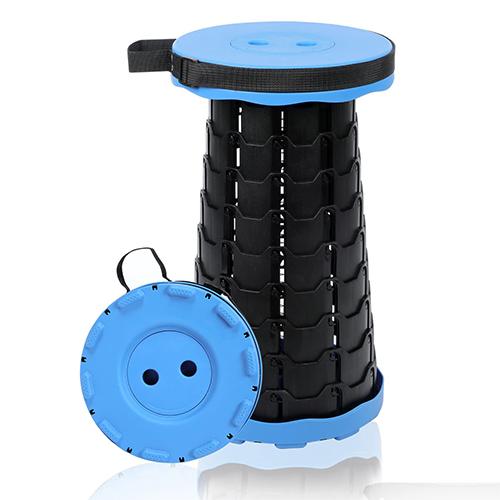 سكاي كي كرسي تلسكوبي قابل للطي محمول بارتفاع قابل للتعديل ازرق