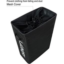 سكاي كي سلة غسيل ذات شبكتين بسعة كبيرة وقابلة للطي اسود