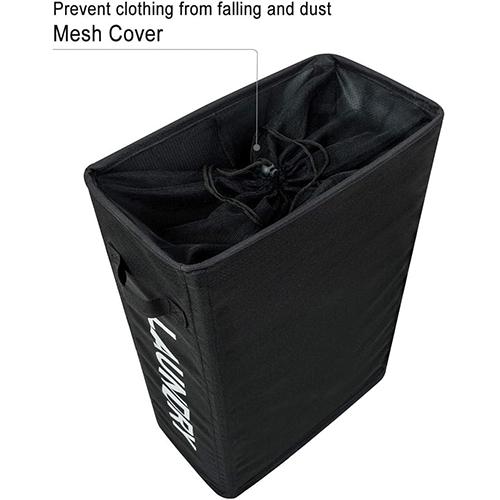 سكاي كي سلة غسيل ذات شبكتين بسعة كبيرة وقابلة للطي اسود