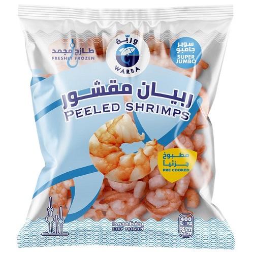 وربة روبيان مقشور سوبر جامبو مطبوخ جزئيا 400جم