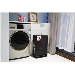 سكاي كي سلة غسيل ذات شبكتين بسعة كبيرة وقابلة للطي اسود