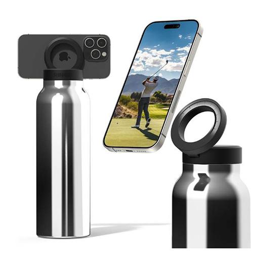 سكاي زجاجة مياه مع حامل للهاتف 720 مل فضي