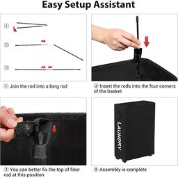 سكاي كي سلة غسيل ذات شبكتين بسعة كبيرة وقابلة للطي اسود