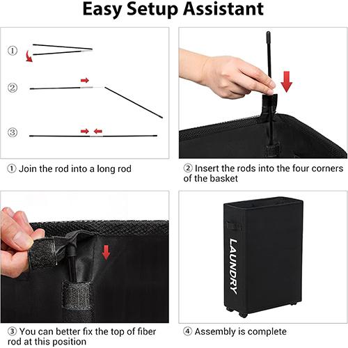 سكاي كي سلة غسيل ذات شبكتين بسعة كبيرة وقابلة للطي اسود