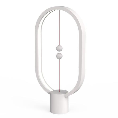 هينج مصباح التوازن البيضاوي البلاستيكي بمنفذ USB ابيض