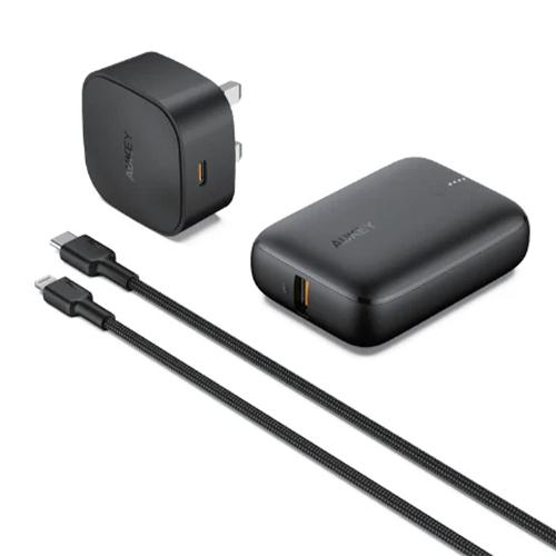 اوكي اون ذا جو I شاحن حائط 20واط PD وباور بنك 10000مللي امبير مع كابل Type C الى لايتنينج 1.2م