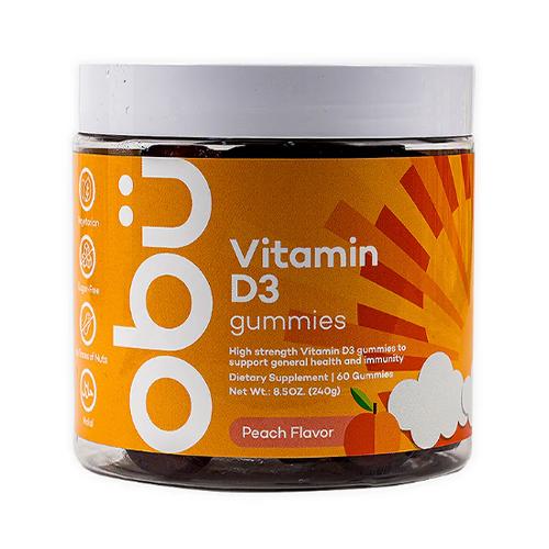 اوبو فيتامين د3 بنكهة الخوخ ويساعد على تنظيم مستويات الكالسيوم والفوسفور 60علكة