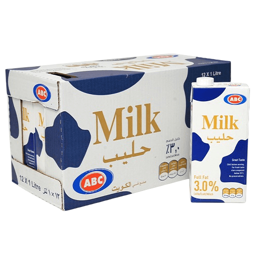 اي بي سي حليب كامل الدسم 1لتر 12حبة