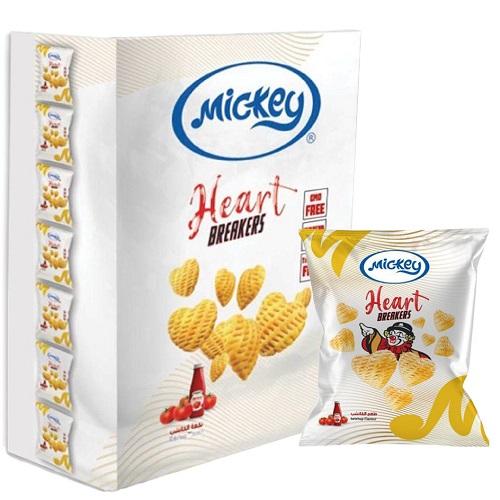 ميكي سناكس رقائق بطاطا قلوب بالكاتشب 19.2جم 20حبة