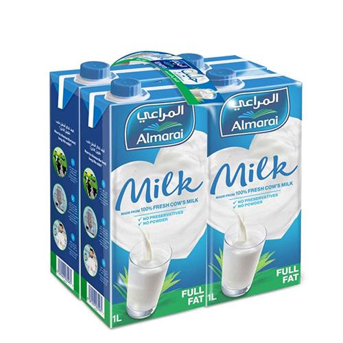 المراعي حليب كامل الدسم مع الفيتامينات 1لتر 4حبة