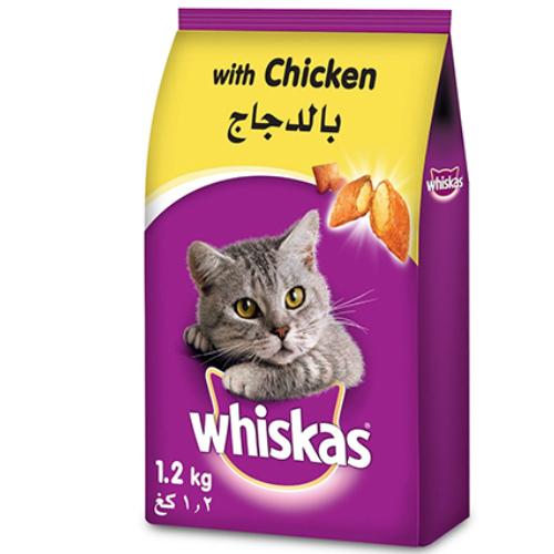 ويسكاس طعام جاف للقطط البالغة بالدجاج من سنة فيما فوق 1.2كجم