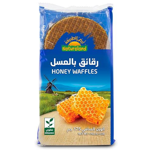 ارض الطبيعة فطائر الوافل بالعسل العضوي 175جم