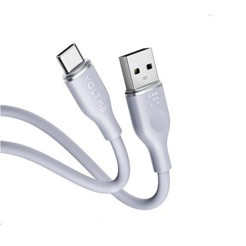فولتمي باور لينك سيليكون USB A اليType Cكابل 3امبير 1م 60واط  رمادى رقم.15852