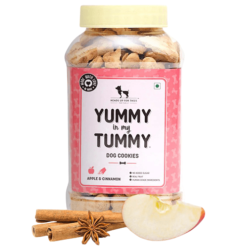 هيدز اب فور تيلز بسكويت نباتي للكلاب بالتفاح والقرفة 320جم