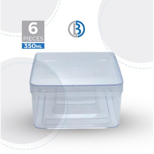 علبة كريستال مربعة بغطاء 350مل 6حبة موديل رقم.JNH-027