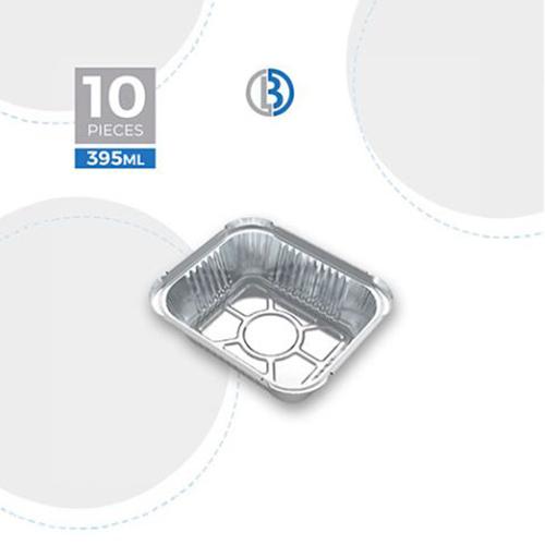 ماعون الومنيوم مستطيل مع غطاء كرتون 5حبة موديل رقم.73365