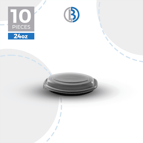 ماعون ميكرويف مع غطاء اسود 24اونصة شد 10حبة موديل رقم.MW7000