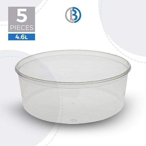 عبوة بلاستيكية مدورة الشكل مع غطاء سعة 4.6لتر 5حبة موديل رقم.LRT160