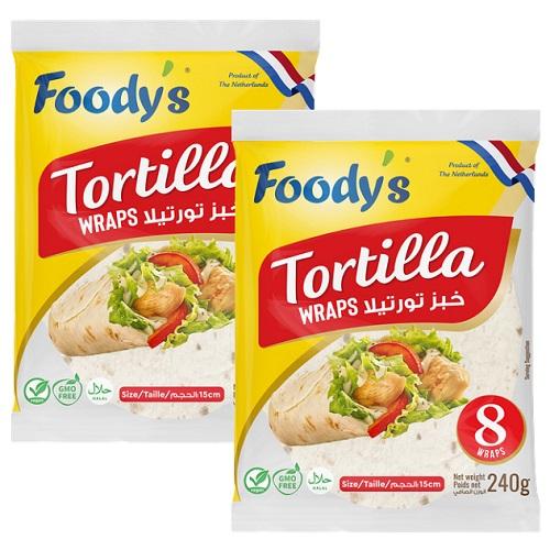 فوديز خبز تورتيلا هولندي 8قطع 240جم 2حبة