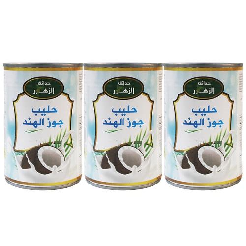 حدائق الزهور حليب جوز الهند 400مل 3حبة