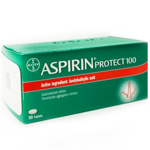 اسبرين بروتيكت 100مجم مقاوم للعصارة المعدية ومثبط لتجمع الصفائح الدموية 90اقراص