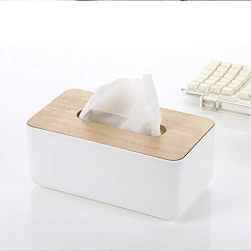 حامل علبة مناديل بلاستيكية مع غطاء خشبي موديل رقم.K1996