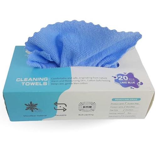 مناشف تنظيف منزلية من الالياف الدقيقة 20قطعة ازرق موديل رقم.K1429